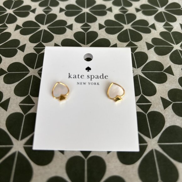 NWT KATE SPADE Signature Spade Mother of Pearl Inlay Gold Spade With KS Dust Bag - Picture 7 of 8